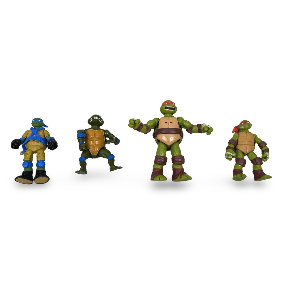 TMNT Teenage Mutant Ninja Turtles Action Figure Lot 4 Playmates Leonardo Raphael